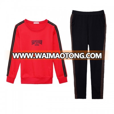 2019 Custom Wholesale Latest Design Spring Designer Clothes Women Sweatsuit Set